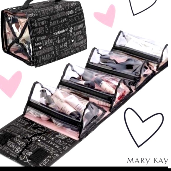 Mary Kay Handbags - New Mary Kay black and white love French armor travel beauty hanging case